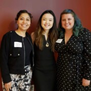 From left: Ilse Pamela Alonso, R.E. Davies Travel Award; Yiqiu Susan Liu, E. Malin DVSC Award; Alexis Marie Weinnig, A.M. Delluva Travel Award