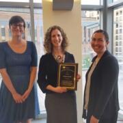 from left: Michelle Dolinksky (nominator), Alisa Morss Clyne (Bingham Award Recipient), Christina Love (AWIS-PHL President)