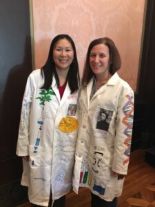 Sue Ng and Kristy Shuda McGuire model Women in Science lab coats