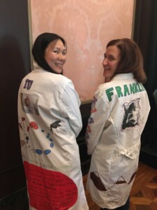 Sue Ng and Kristy Shuda McGuire model Women in Science lab coats