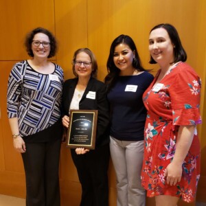 Dr. Zubris with nominators. From left: Laura Thierer, Deanna Zubris, Danielle Lovett, Marianne Donley